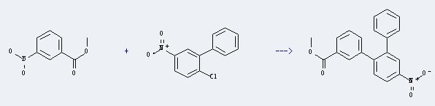3-Methoxycarbonylphenylboronic acid can react with 2-chloro-5-nitro-biphenyl to produce 4'-nitro-[1,1';2',1'']terphenyl-3-carboxylic acid methyl ester